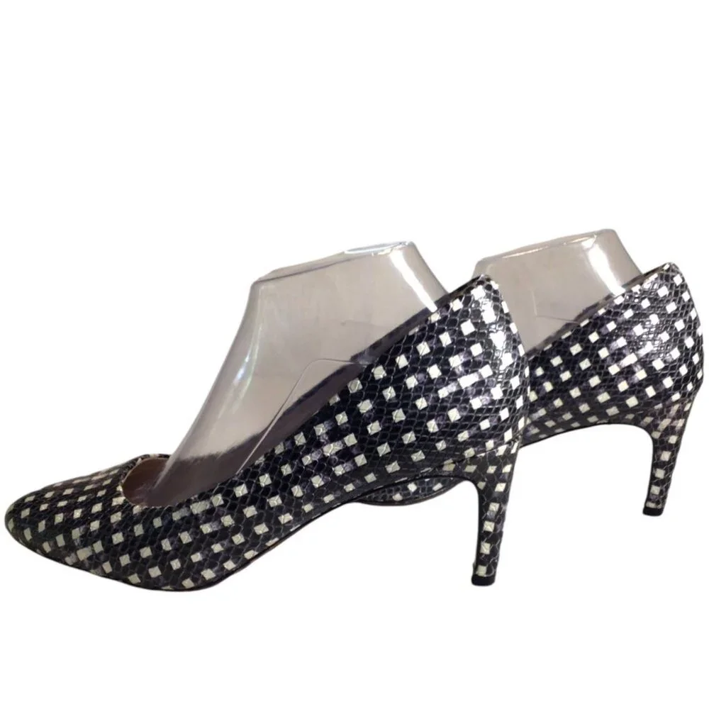 COLE HAAN 8 Eliza Grand Dress Pumps Snakeskin Embossed Leather Twee Corp Core - Picture 6 of 9